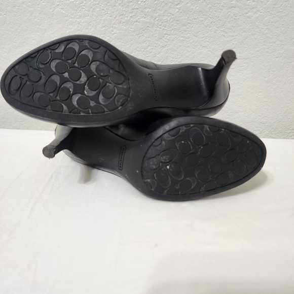 Coach Bethie Black Nappa Leather Ankle High Heel Boots Size 6 - Picture 3 of 14